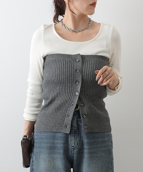 COLONY 2139（コロニートゥーワンスリーナイン）の「ニットビスチェ（その他トップス・レディース・ブラック/グレー/ベージュ・FREE）」の2枚目の写真