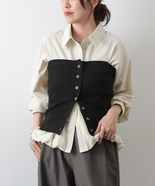 COLONY 2139（コロニートゥーワンスリーナイン）の「ニットビスチェ（その他トップス・レディース・ブラック/グレー/ベージュ・FREE）」の5枚目の写真