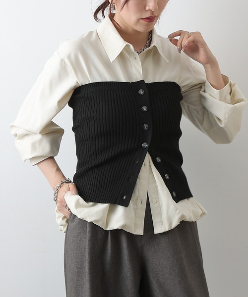 COLONY 2139（コロニートゥーワンスリーナイン）の「ニットビスチェ（その他トップス・レディース・ブラック/グレー/ベージュ・FREE）」の8枚目の写真