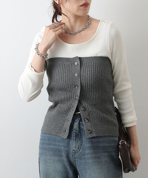 COLONY 2139（コロニートゥーワンスリーナイン）の「ニットビスチェ（その他トップス・レディース・ブラック/グレー/ベージュ・FREE）」の14枚目の写真