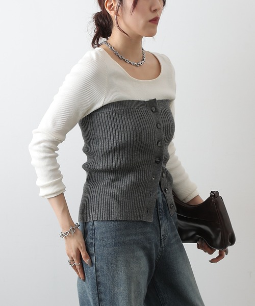 COLONY 2139（コロニートゥーワンスリーナイン）の「ニットビスチェ（その他トップス・レディース・ブラック/グレー/ベージュ・FREE）」の17枚目の写真