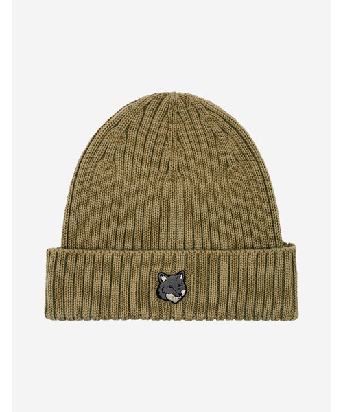 Maison Kitsune（メゾンキツネ）の「FOX HEAD LARGE BEANIE（ニットキャップ/ビーニー・メンズ・ネイビー/ブラウン/モスグリーン・U）」の2枚目の写真