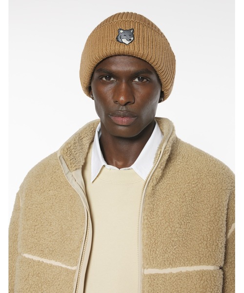 Maison Kitsune（メゾンキツネ）の「FOX HEAD LARGE BEANIE（ニットキャップ/ビーニー・メンズ・ネイビー/ブラウン/モスグリーン・U）」の6枚目の写真