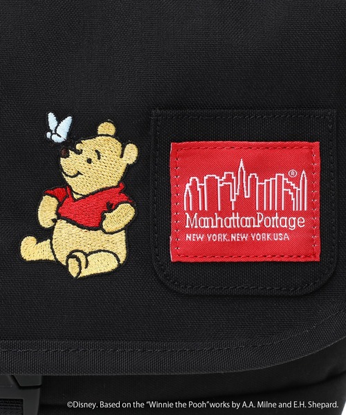 Manhattan Portage（マンハッタンポーテージ）の「NYLON MESSENGER BAG JR SLIM FZP 500D CORDURA 25 / POOH（メッセンジャーバッグ・レディース・ブラック・SMALL）」の9枚目の写真