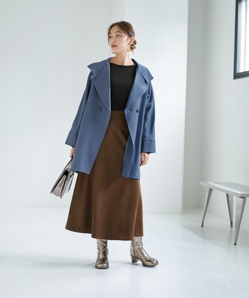 STYLE DELI（スタイルデリ）の「下に着るリブテレコ長袖カットソートップス（Tシャツ/カットソー・レディース・ホワイト/チャコールグレー/ブラック・MEDIUM）」の19枚目の写真