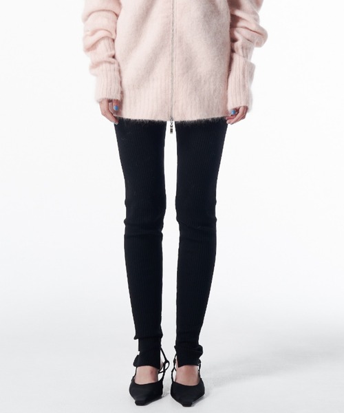 JOSE MOON(ジョゼムーン)の「KNIT LEGGINGS/ニットレギンス(レギンス/スパッツ・レディース・グレー/カーキ/ブラック/ボルドー・FREE)」の2枚目の写真