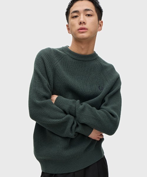 セール】Lambswool Raglan Jumper／ラムウールラグランスリーブニット