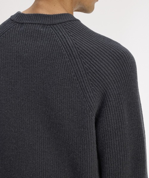 FRED PERRY(フレッドペリー)の「Lambswool Raglan Jumper/ラムウールラグランスリーブニット(ニット/セーター・メンズ・グリーン/グレー/オフホワイト/イエロー・S/M/L)」の12枚目の写真