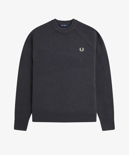 FRED PERRY(フレッドペリー)の「Lambswool Raglan Jumper/ラムウールラグランスリーブニット(ニット/セーター・メンズ・グリーン/グレー/オフホワイト/イエロー・S/M/L)」の15枚目の写真