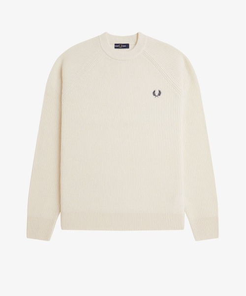 FRED PERRY(フレッドペリー)の「Lambswool Raglan Jumper/ラムウールラグランスリーブニット(ニット/セーター・メンズ・グリーン/グレー/オフホワイト/イエロー・S/M/L)」の21枚目の写真