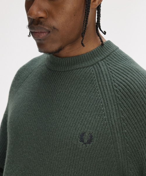 セール】Lambswool Raglan Jumper／ラムウールラグランスリーブニット