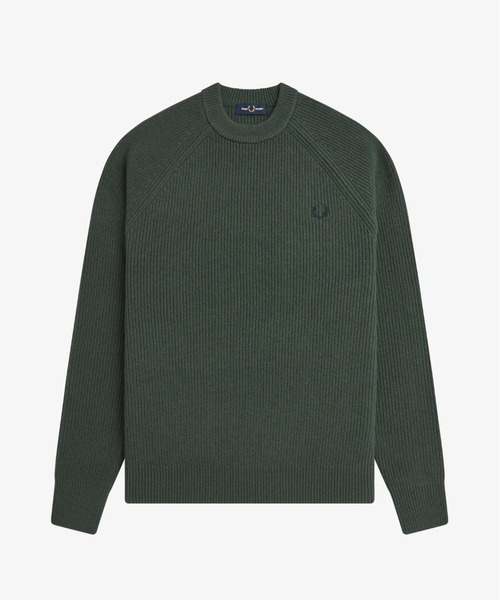 FRED PERRY(フレッドペリー)の「Lambswool Raglan Jumper/ラムウールラグランスリーブニット(ニット/セーター・メンズ・グリーン/グレー/オフホワイト/イエロー・S/M/L)」の6枚目の写真