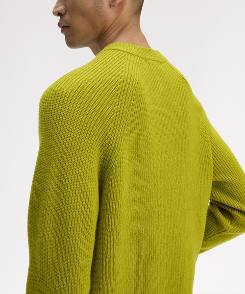 FRED PERRY(フレッドペリー)の「Lambswool Raglan Jumper/ラムウールラグランスリーブニット(ニット/セーター・メンズ・グリーン/グレー/オフホワイト/イエロー・S/M/L)」の8枚目の写真