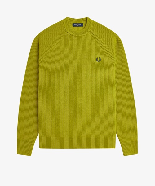 FRED PERRY(フレッドペリー)の「Lambswool Raglan Jumper/ラムウールラグランスリーブニット(ニット/セーター・メンズ・グリーン/グレー/オフホワイト/イエロー・S/M/L)」の22枚目の写真