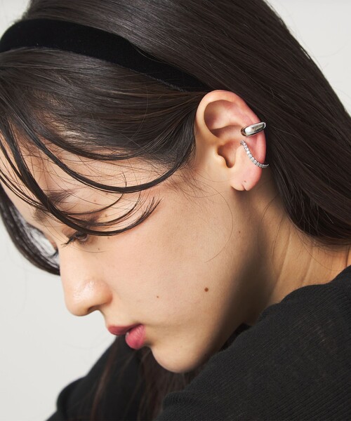 green label relaxing(グリーンレーベルリラクシング)の「【WEB限定】2本セット イヤーカフ(キュービックジルコニア) / イヤカフ(イヤーカフ・レディース・シルバー/ゴールド・FREE)」の6枚目の写真
