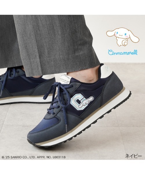 sanrio（サンリオ）の「sanrio/サンリオ レトロ スニーカー 「ハローキティ、マイメロディ、シナモロール、クロミ」（スニーカー・レディース・ブラック/グレー/ネイビー/ベージュ/イエロー・23.0cm/23.5cm/24.0cm/24.5cm/22.5cm）」の4枚目の写真