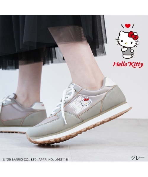 sanrio（サンリオ）の「sanrio/サンリオ レトロ スニーカー 「ハローキティ、マイメロディ、シナモロール、クロミ」（スニーカー・レディース・ブラック/グレー/ネイビー/ベージュ/イエロー・23.0cm/23.5cm/24.0cm/24.5cm/22.5cm）」の3枚目の写真