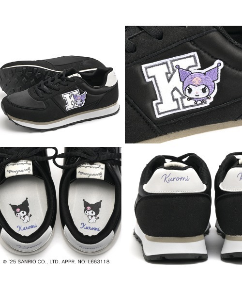 sanrio（サンリオ）の「sanrio/サンリオ レトロ スニーカー 「ハローキティ、マイメロディ、シナモロール、クロミ」（スニーカー・レディース・ブラック/グレー/ネイビー/ベージュ/イエロー・23.0cm/23.5cm/24.0cm/24.5cm/22.5cm）」の8枚目の写真