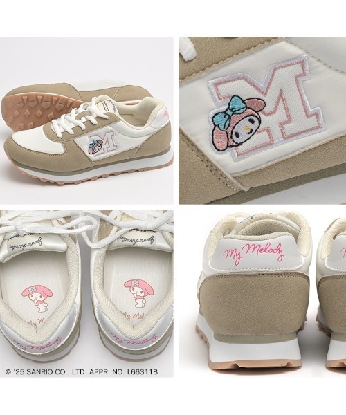 sanrio（サンリオ）の「sanrio/サンリオ レトロ スニーカー 「ハローキティ、マイメロディ、シナモロール、クロミ」（スニーカー・レディース・ブラック/グレー/ネイビー/ベージュ/イエロー・23.0cm/23.5cm/24.0cm/24.5cm/22.5cm）」の10枚目の写真