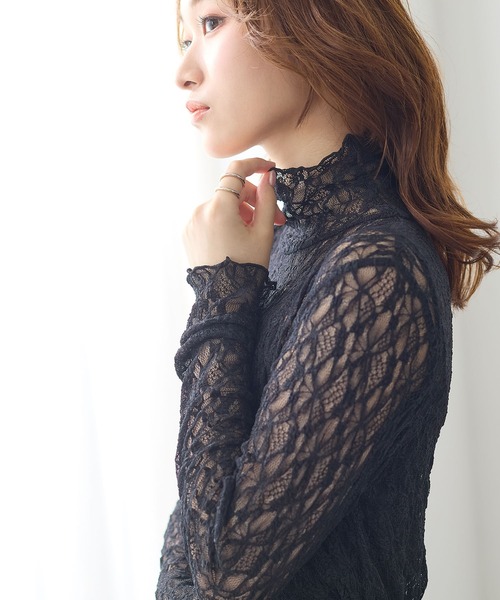 ReDial（リダイアル）の「レーシープルオーバー（シャツ/ブラウス・レディース・アイボリー/ブラック・M/L/LL/3L）」の15枚目の写真