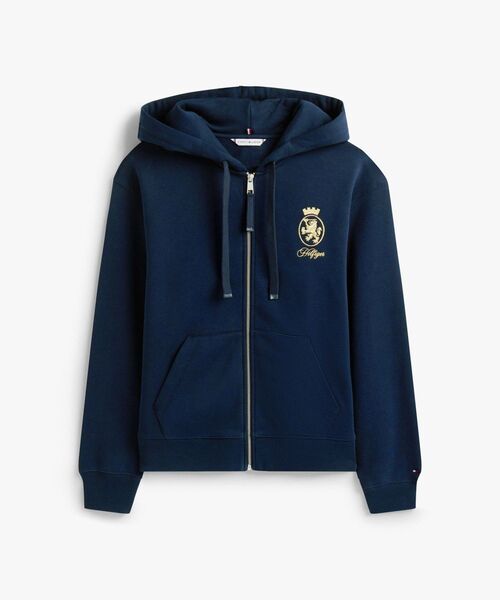 TOMMY HILFIGER（トミーヒルフィガー）の「ゴールドクレストテリージップスルーパーカー（スウェット・レディース・バーガンディー/ネイビー・MEDIUM/SMALL/X-SMALL）」の6枚目の写真