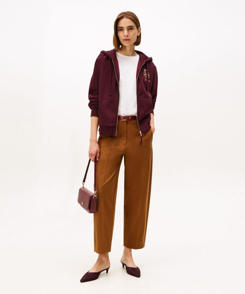 TOMMY HILFIGER（トミーヒルフィガー）の「ゴールドクレストテリージップスルーパーカー（スウェット・レディース・バーガンディー/ネイビー・MEDIUM/SMALL/X-SMALL）」の8枚目の写真