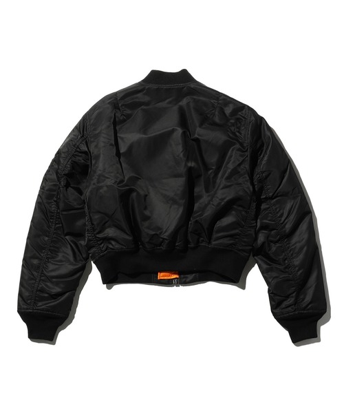 Valley Apparel(バレーアパレル)の「レディース MA-1 ショートナイロンジャケット(ミリタリージャケット・レディース・ブラック/アイボリー・MEDIUM/SMALL)」の3枚目の写真