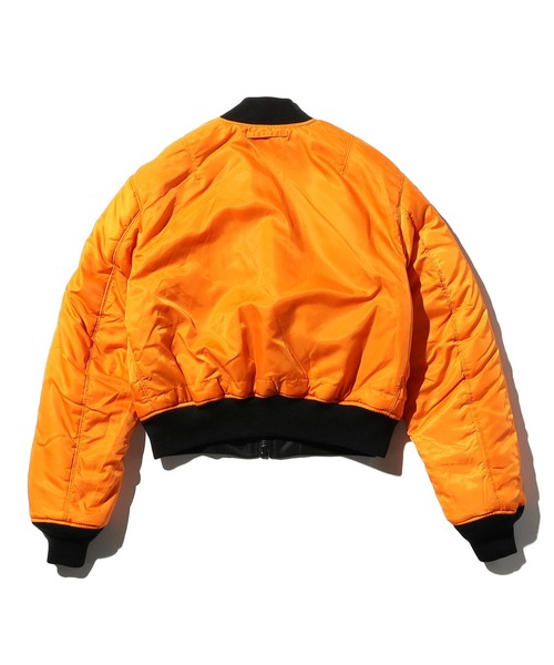 Valley Apparel(バレーアパレル)の「レディース MA-1 ショートナイロンジャケット(ミリタリージャケット・レディース・ブラック/アイボリー・MEDIUM/SMALL)」の5枚目の写真
