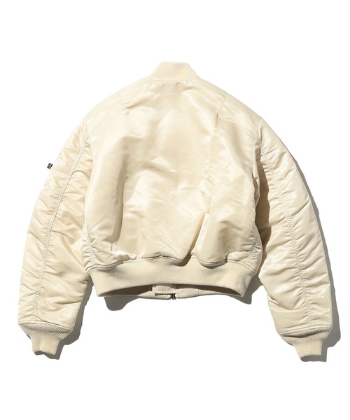 Valley Apparel(バレーアパレル)の「レディース MA-1 ショートナイロンジャケット(ミリタリージャケット・レディース・ブラック/アイボリー・MEDIUM/SMALL)」の9枚目の写真