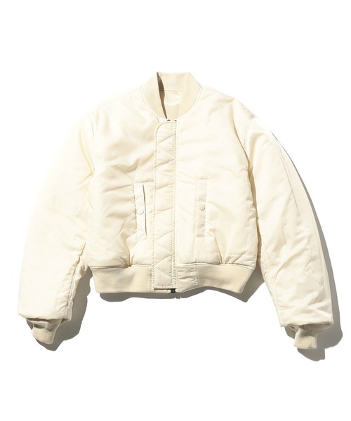 Valley Apparel(バレーアパレル)の「レディース MA-1 ショートナイロンジャケット(ミリタリージャケット・レディース・ブラック/アイボリー・MEDIUM/SMALL)」の11枚目の写真
