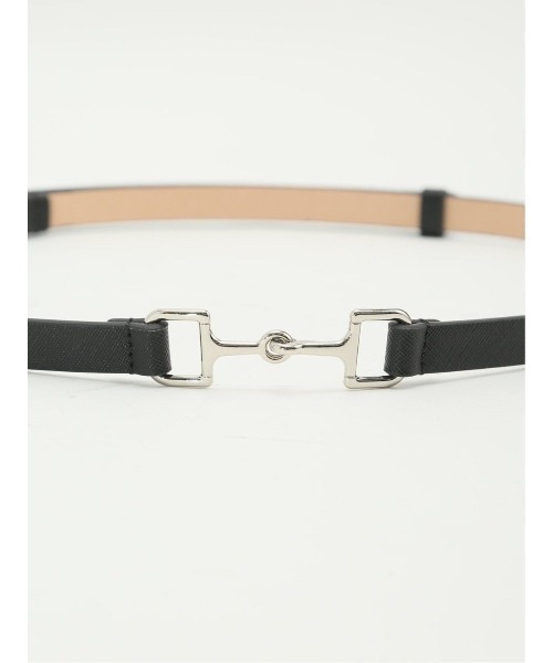 m.f.editorial（エムエフエディトリアル）の「【合成皮革  サフィアーノ型押し】m.f.エディトリアル レディース スライド ナローベルト（ベルト・レディース・ベージュ/ブラック・FREE）」の10枚目の写真