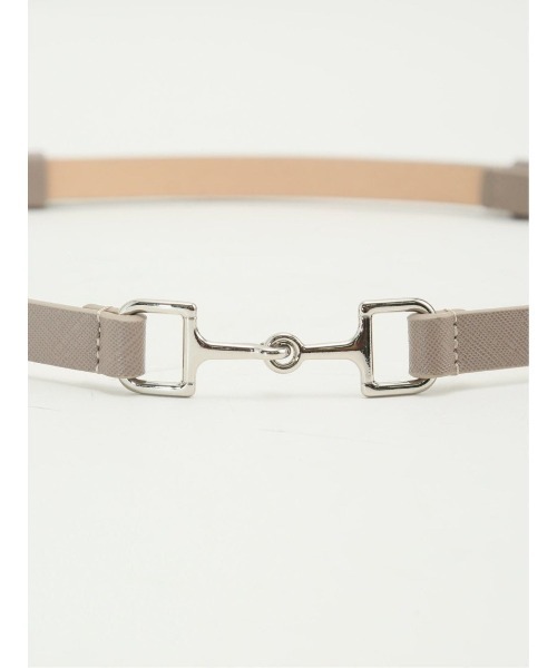 m.f.editorial（エムエフエディトリアル）の「【合成皮革  サフィアーノ型押し】m.f.エディトリアル レディース スライド ナローベルト（ベルト・レディース・ベージュ/ブラック・FREE）」の6枚目の写真