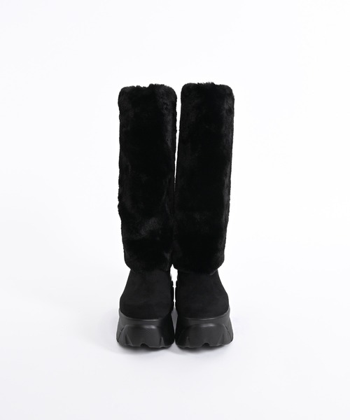 Narcissus(ナルシス)の「厚底ファーロングブーツ 《動画あり》(ブーツ・レディース・ブラック・M/L/XL)」の6枚目の写真