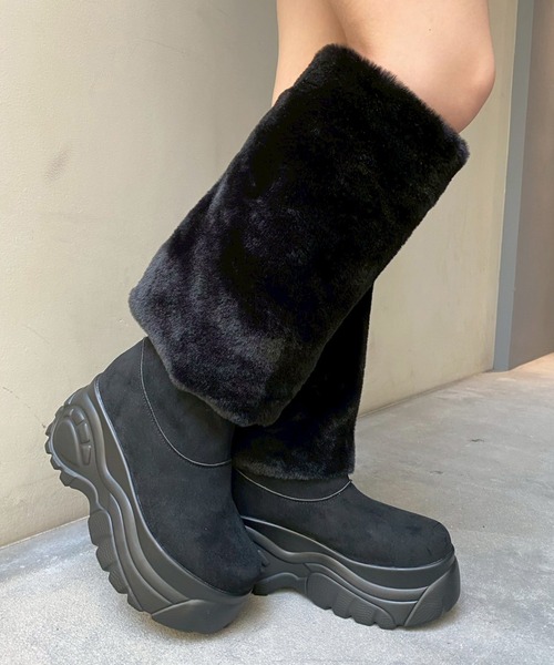 Narcissus(ナルシス)の「厚底ファーロングブーツ 《動画あり》(ブーツ・レディース・ブラック・M/L/XL)」の13枚目の写真
