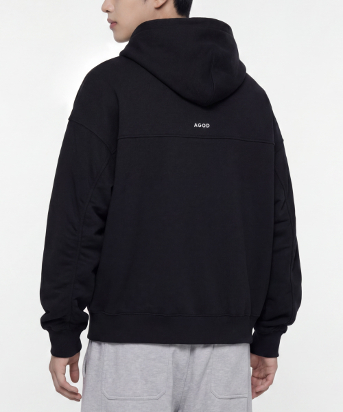 AGOD（エージーオーディー）の「バックシェリング起毛フードTシャツ[ブラック]（パーカー・レディース・その他・SMALL/MEDIUM/LARGE）」の3枚目の写真