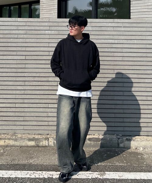 AGOD（エージーオーディー）の「バックシェリング起毛フードTシャツ[ブラック]（パーカー・レディース・その他・SMALL/MEDIUM/LARGE）」の11枚目の写真