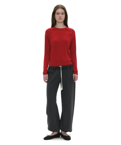 PARTIMENTO WOMEN(パルティメントウィメン)の「PWC シア レグラン ロングスリーブ Tシャツ_ディープレッド(Tシャツ/カットソー・レディース・その他・LARGE/SMALL/MEDIUM)」の4枚目の写真