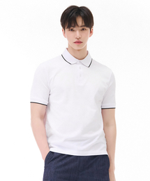 CHASECULT（チェイスカルト）の「男性ティップ配色クールピケカラーTシャツ-ホワイト（ポロシャツ）」