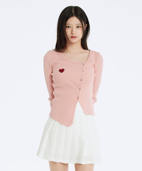 CNVS(ベティ ブープ)の「ベティブープ アンバランス 斜めカーディガン_ピンク(カーディガン/ボレロ・レディース・PINK・FREE)」の1枚目の写真