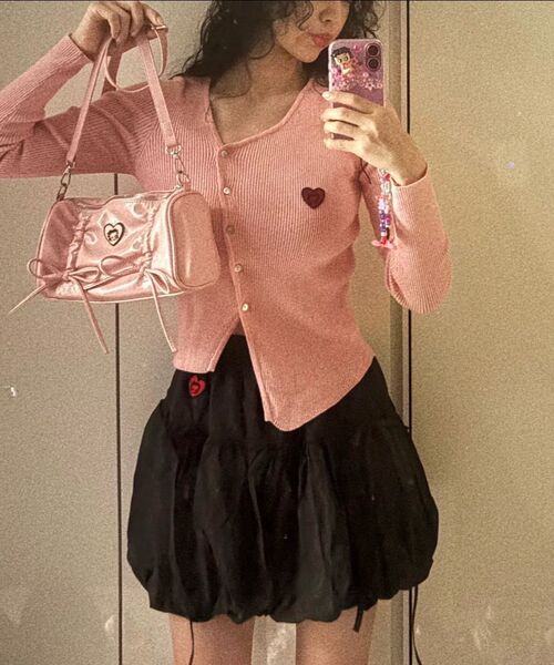 CNVS(ベティ ブープ)の「ベティブープ アンバランス 斜めカーディガン_ピンク(カーディガン/ボレロ・レディース・PINK・FREE)」の6枚目の写真
