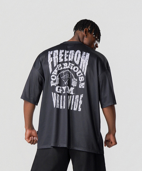 パワーハウスメッシュオーバーサイズTシャツ（ブラック）（Tシャツ