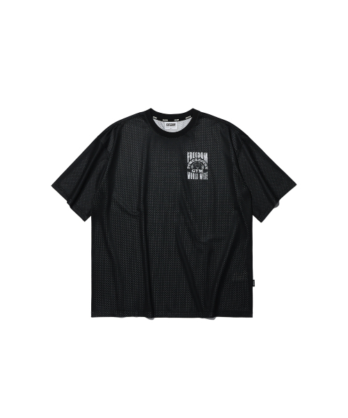 FREEDOM(フリーダム)の「パワーハウスメッシュオーバーサイズTシャツ(ブラック)(Tシャツ/カットソー・メンズ・その他・X-LARGE/2XL/3XL/LARGE/4XL)」の3枚目の写真
