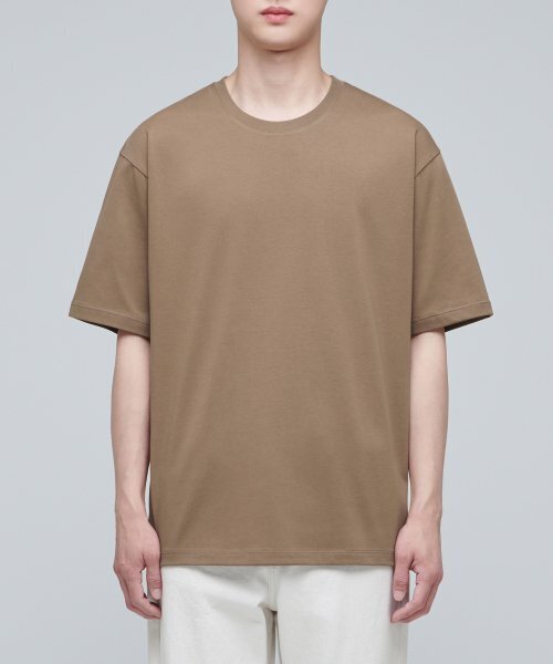 MUSINSA STANDARD（ムシンサスタンダード）の「スーピマリラックスドクルーネックTシャツ[ブラウン]（Tシャツ/カットソー・メンズ・その他・SMALL/MEDIUM/LARGE/X-LARGE/XX-LARGE/XXX-LARGE）」の2枚目の写真