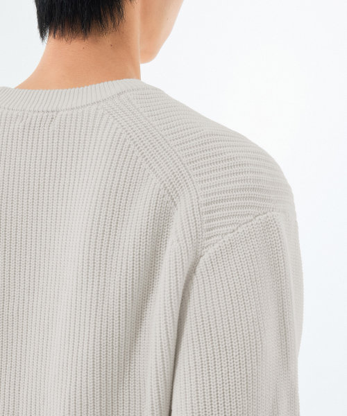 MUSINSA STANDARD（ムシンサスタンダード）の「コットンリブクルーネックニット[クリーム]（ニット/セーター・メンズ・その他・SMALL/MEDIUM/LARGE/X-LARGE/XX-LARGE）」の6枚目の写真