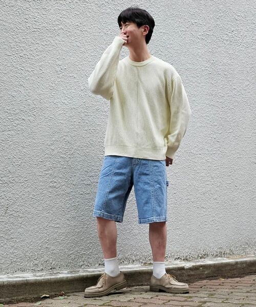 MUSINSA STANDARD（ムシンサスタンダード）の「コットンリブクルーネックニット[クリーム]（ニット/セーター・メンズ・その他・SMALL/MEDIUM/LARGE/X-LARGE/XX-LARGE）」の8枚目の写真