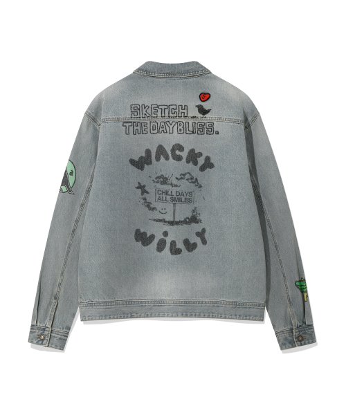 Wacky WiLLy(ワッキーウィリー)の「デニムパッチトラッカーブルー(デニムジャケット・レディース・その他・SMALL/LARGE)」の3枚目の写真