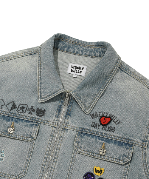 Wacky WiLLy(ワッキーウィリー)の「デニムパッチトラッカーブルー(デニムジャケット・レディース・その他・SMALL/LARGE)」の4枚目の写真