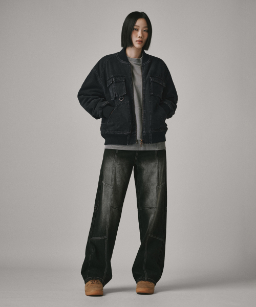 Verdnt（バーダント）の「ボアフリースデニムボンバージャケット[ブラック]（デニムジャケット・メンズ・その他・SMALL/MEDIUM/LARGE）」の6枚目の写真