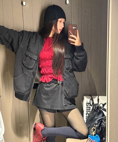 Verdnt（バーダント）の「ボアフリースデニムボンバージャケット[ブラック]（デニムジャケット・メンズ・その他・SMALL/MEDIUM/LARGE）」の17枚目の写真