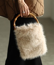 Sawa a la mode（サワアラモード）の「フェイクファースクエアハンドバッグ（ハンドバッグ）」